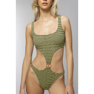 CRINKLE RING ONEPIECE STRIPES