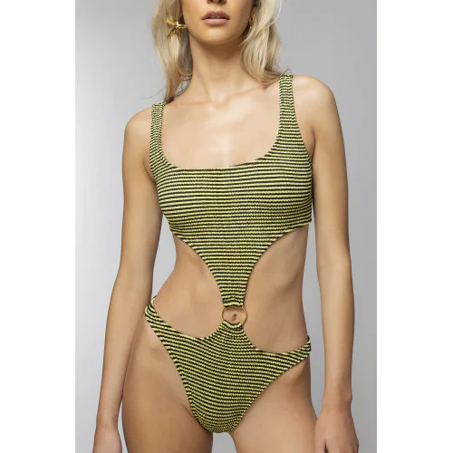 CRINKLE RING ONEPIECE STRIPES CRINKLE RING ONEPIECE STRIPES