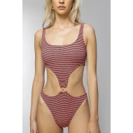 CRINKLE RING ONEPIECE STRIPES