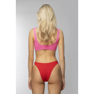 CRINKLE RING ONEPIECE PINK-RED